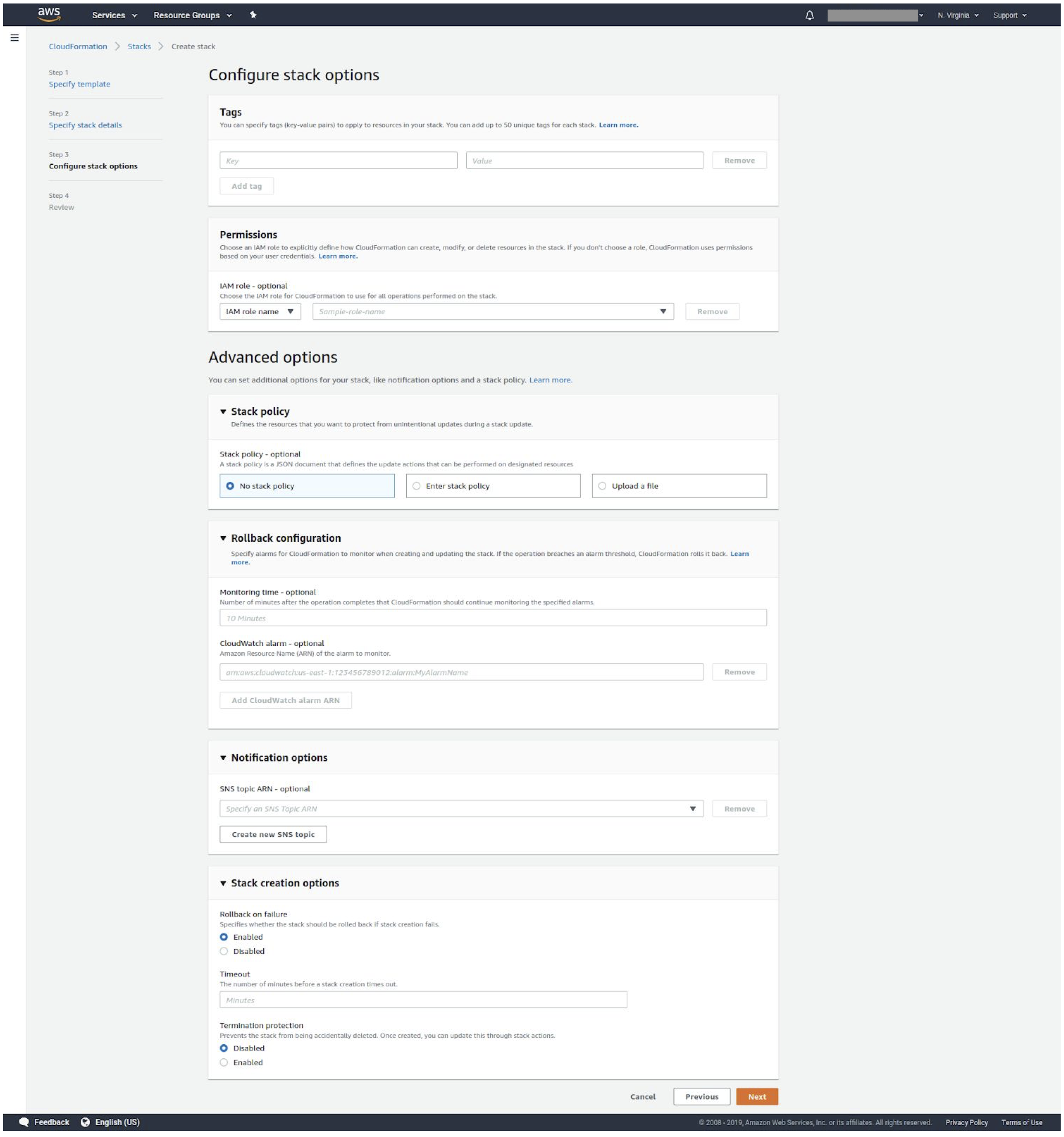 Configure options Configure options