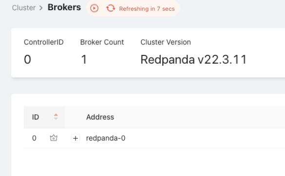 Redpanda broker details Redpanda broker details